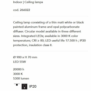 Lustra LED design modern geometric ORACLE SLIM PL D090 ROUND 3000K ON-OFF BK - Img 4