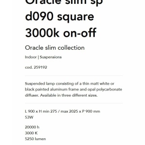 Lustra LED design modern geometric ORACLE SLIM SP D090 SQUARE 3000K ON-OFF WH - Img 3