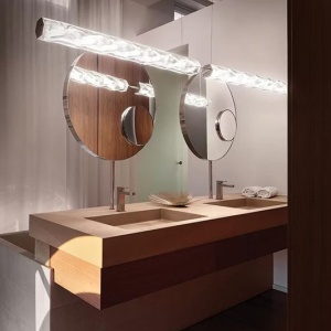 Lustra LED design tehnico-decorativ realizat manual Hugo orizontal prisma - Img 7
