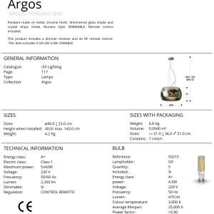 Lustra LED dimabila cu telecomanda 40cm ARGOS SV-508718D 68496 universul-luminii.ro