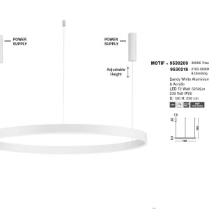 Lustra LED dimabila design circular MOTIF D-120cm - Img 4