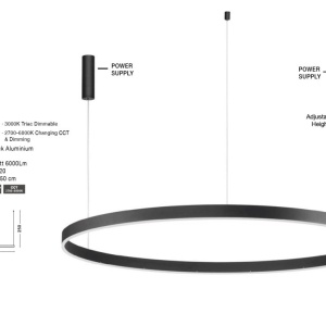 Lustra LED dimabila design circular MOTIF D-150cm - Img 3