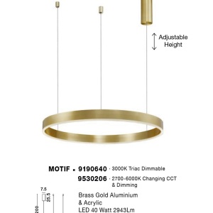 Lustra LED dimabila design circular MOTIF D-60cm - Img 6