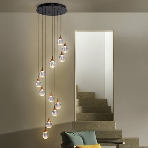Lustra LED dimabila design modern Corina 12L negru/cupru 184576 universul-luminii.ro