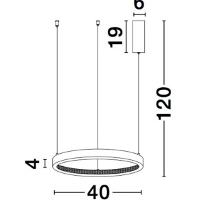 Lustra LED dimabila, design modern PRESTON, 40cm negru NVL-9865140 172746 universul-luminii.ro