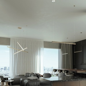 Lustra LED dimabila design modern TRIO 3 auriu periat 117196 universul-luminii.ro