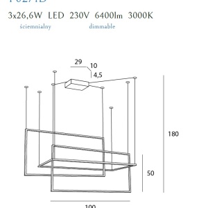 Lustra LED dimabila, XXL suspendata design modern GEOMETRIC negru P0271D MX 87576 universul-luminii.ro