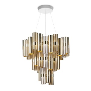 Lustra LED moderna design Art Deco realizata manual LA LOLLO XL Gold