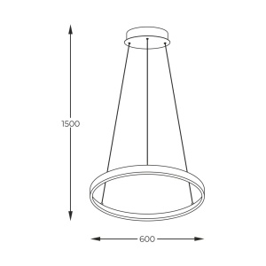 Lustra LED moderna design circular BRENO auriu 60cm - Img 3