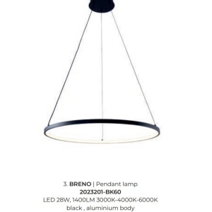 Lustra LED moderna design circular BRENO negru 60cm - Img 3
