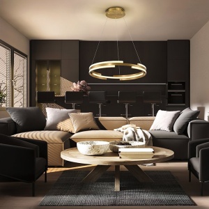 Lustra LED moderna design circular Ciclos aurie - Img 2