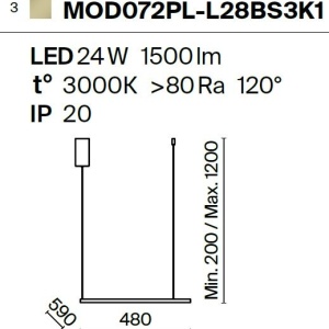 Lustra LED, pendul design modern Glint alama - Img 5