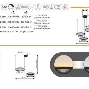 Lustra LED RGB CCT cu ventilator si telecomanda NORTH negru MA-8730 247636 universul-luminii.ro