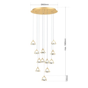Lustra LED suspendata cu cristal K9 design lux MOON 12L 234636 universul-luminii.ro