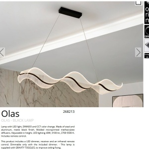 Lustra LED suspendata cu telecomanda Olas 225046 universul-luminii.ro