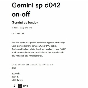 Lustra LED suspendata design circular GEMINI SP D042 NERO - Img 4