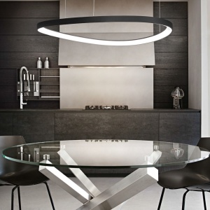 Lustra LED suspendata design circular GEMINI SP D081 BIANCO - Img 2