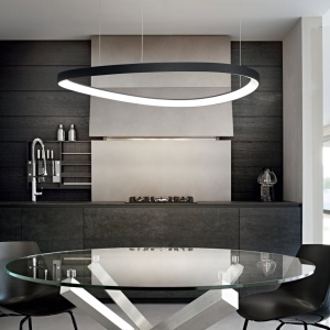 Lustra LED suspendata design circular Gemini sp d105 on-off 2700k aurie - Img 2