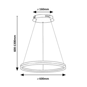 Lustra LED suspendata design circular Isaure, 60cm - Img 3