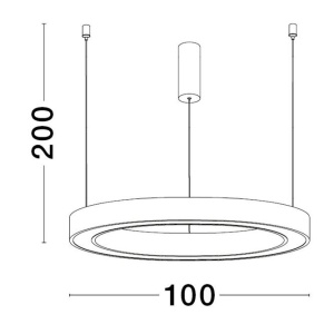 Lustra LED suspendata design circular STING White 100cm - Img 4