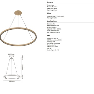 Lustra LED suspendata design circular XL RIUMAR arena - Img 7