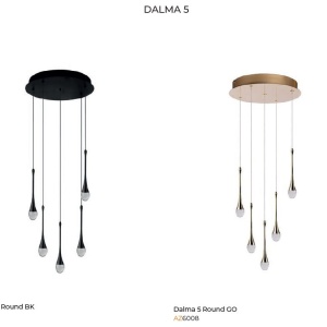 Lustra LED suspendata design decorativ DALMA 5 round BK - Img 2