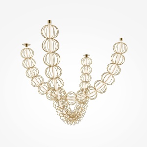 Lustra LED suspendata design decorativ Golden Cage 145206 universul-luminii.ro