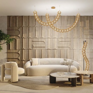 Lustra LED suspendata design decorativ Golden Cage 225926 universul-luminii.ro