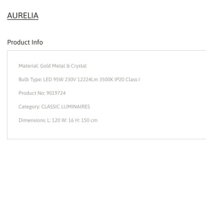 Lustra LED suspendata design elegant AURELIA 95W aurie - Img 5