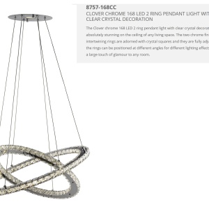 Lustra LED suspendata design elegant Clover 28W 8757-168CC SRT - Img 5