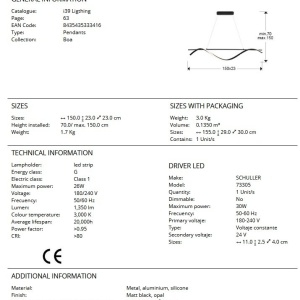 Lustra LED suspendata design modern Boa 206596 universul-luminii.ro