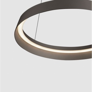 Lustra LED suspendata design modern circular ORMI brown D-45cm - Img 2