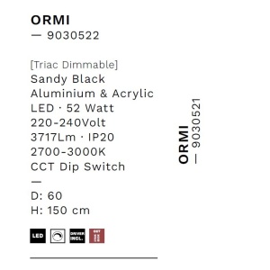Lustra LED suspendata design modern circular ORMI negru - Img 7