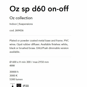 Lustra LED suspendata design modern circular OZ SP D60 ON-OFF NERO - Img 4