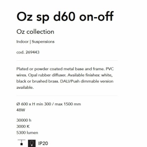 Lustra LED suspendata design modern circular OZ SP D60 ON-OFF OTTONE - Img 4