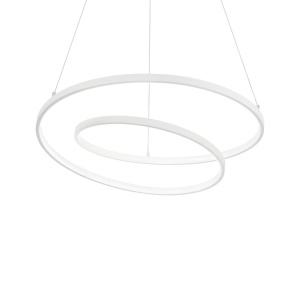 Lustra LED suspendata design modern circular OZ SP D80 ON-OFF BIANCO - Img 1