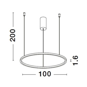 Lustra LED suspendata design modern circular TARQUIN D-100cm argintie - Img 11