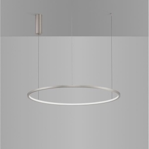 Lustra LED suspendata design modern circular TARQUIN D-80cm argintie - Img 8
