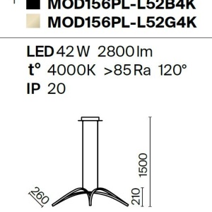 Lustra LED suspendata, design modern Curve negru - Img 5