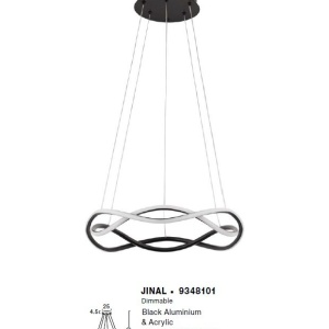 Lustra LED suspendata design modern JINAL Black 45cm 121716 universul-luminii.ro