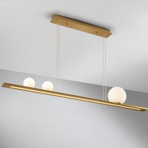Lustra LED suspendata design modern Mila auriu - Img 3