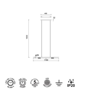 Lustra LED suspendata design modern minimalist TORCH alba - Img 4