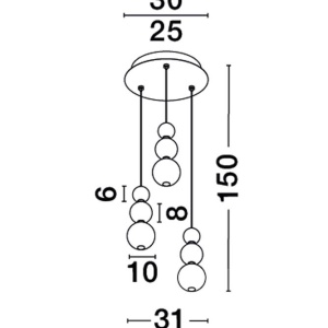 Lustra LED suspendata design modern PERLA - Img 5