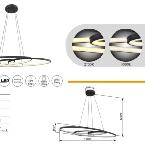 Lustra LED suspendata design modern SPIRA 240836 universul-luminii.ro