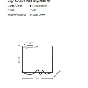 Lustra LED suspendata design modern VIRGO 3-STEP DIMM - Img 3