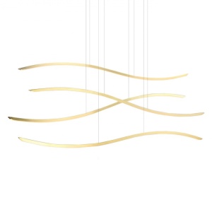 Lustra LED suspendata design modern Waves gold - Img 3
