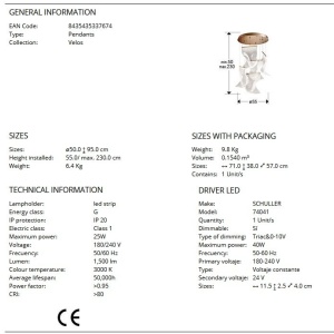 Lustra LED suspendata design ultra-modern Velos II auriu - Img 7