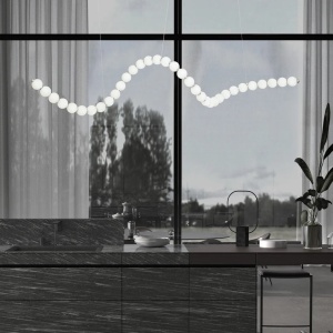 Lustra LED suspendata, dimabila, deosebita design lux PERLA opal, auriu 115326 universul-luminii.ro