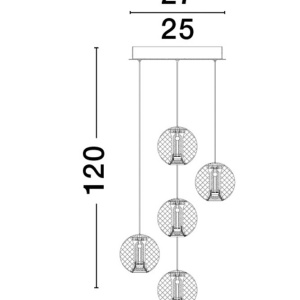 Lustra LED suspendata moderna design elegant BRILLANTE 5L 203726 universul-luminii.ro