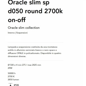 Lustra LED suspendata Oracle slim sp d050 round 2700k on-off BK - Img 4